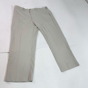 Haggar Pants Mens 44 x 30 Tan Mid Rise Classic Fit Trousers Cool 18 Pro Golf